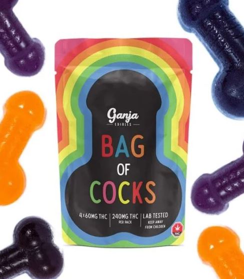 Ganja Edibles Bag of Cocks Gummies